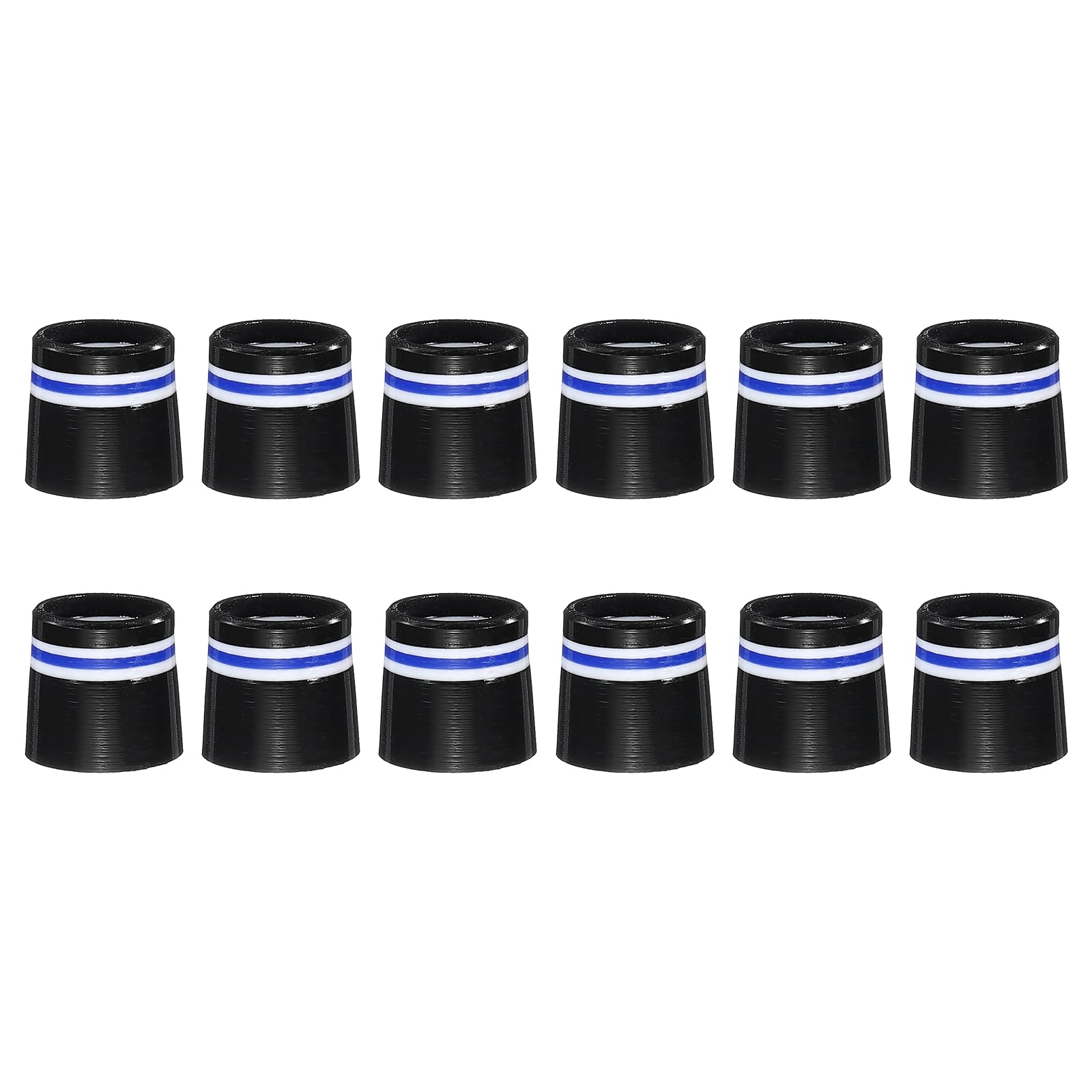 YELARXI Golf Ferrules, 12.7 mm Taper Tip Shaft Golf Iron Ferrules Durable CAP Shaft Tip Protector Replacement 12 Pcs & Blue & 0.37"-Fitting for Club Repair and Maintenance