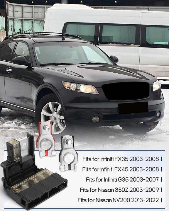 Miniatura 2 de Fusible de batería 24380-79913 y abrazadera de terminal de batería positiva 24340-7F000 para Infiniti FX35FX45G35, apto para Nissan 350ZNV200 nuevas