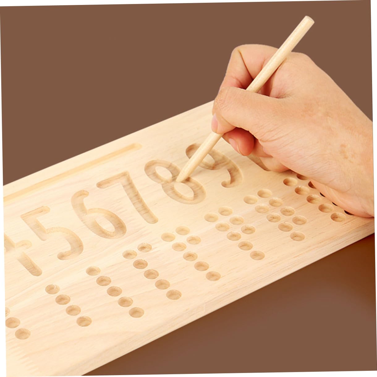 Gatuida Juguete Educativo Tablero de Madera para Trazar Números Papel y Madera, Desarrolla Coordinación Mano-Ojo y Pensamiento para Niños Adecuado para Jardín de Infantes