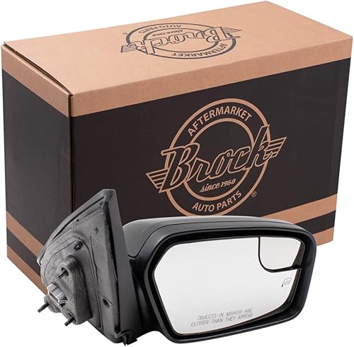 Brock Espejo retrovisor eléctrico para pasajeros con calefacción para Ford Fusion Mercury Milan & Hybrid 11-12 sin BLIS reemplaza a BE5Z17682BA