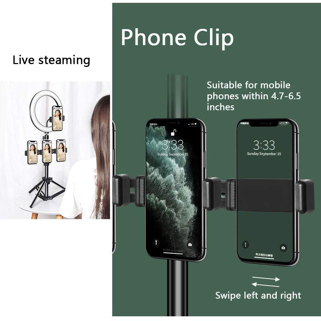 YXCKG Luce Ad Anello, 10" Anello Luminoso Selfie con Supporto per Cellulare, Ring Light LED con Telecomando Bluetooth per Trucco, Live Stream, Youtube, Facebook, Tiktok