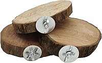 Hamiledyi Natural Wooden Bird Perch Platform 3 Pack for Canary Parakeet Cockatiel Parrot Budgie - Round Stand Toy for Cage