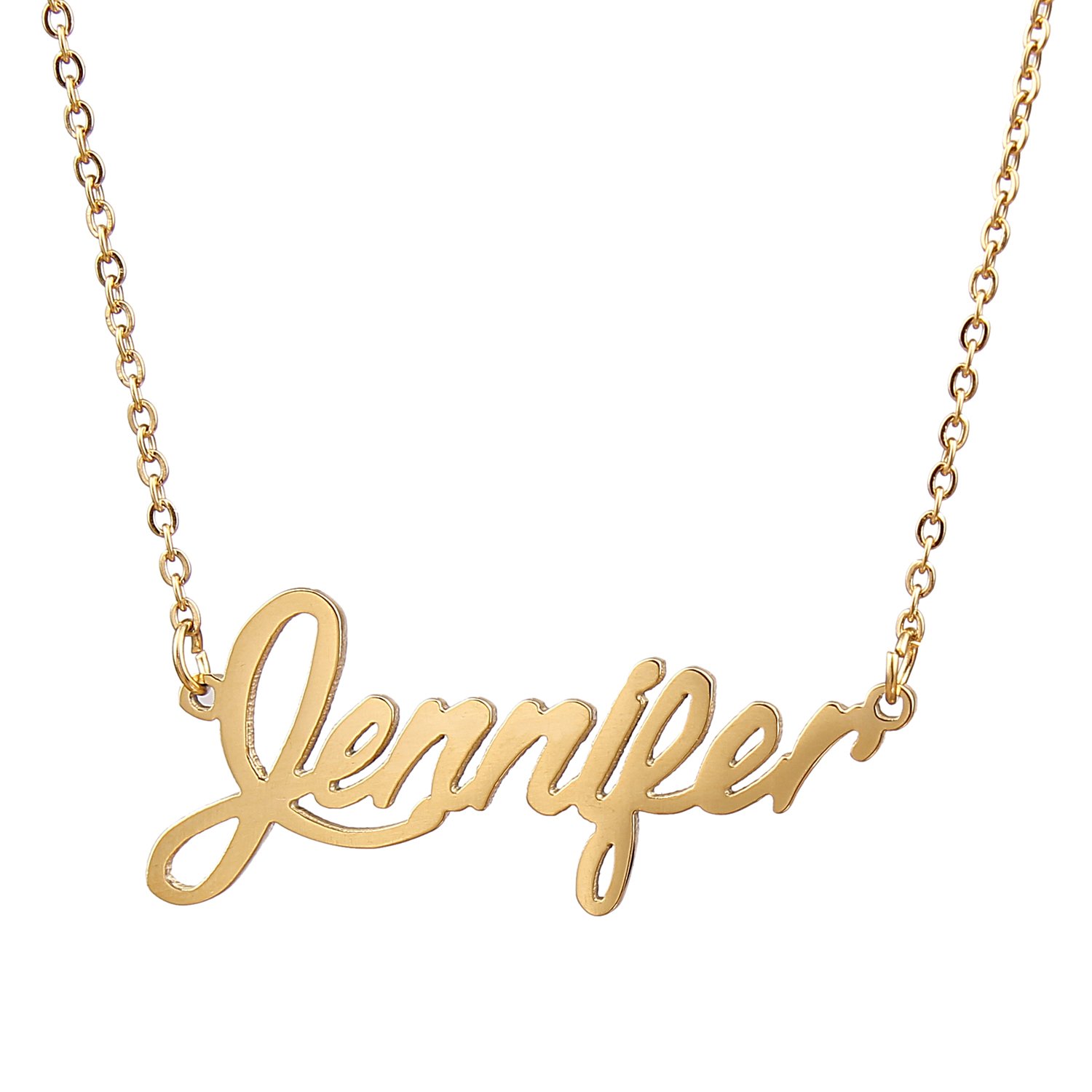 Personalized Custom Name Necklace Script Initial Nameplate Necklace Jewelry for Girls Womens