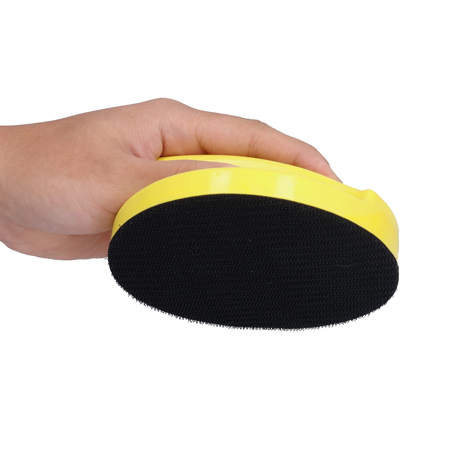 Hand Sanding Block Round Long Handle Sanding Pad with Fastening System for Fine Polishing, Handheld Tool for Hand Made Sanding and Craft Projects