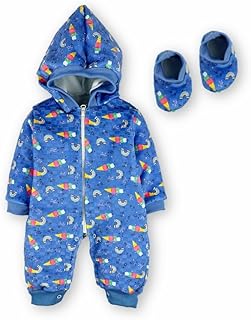 سالوبيت شتوي بشراب مبطن، لون أزرق، مقاس من 6 إلى 12 شهر