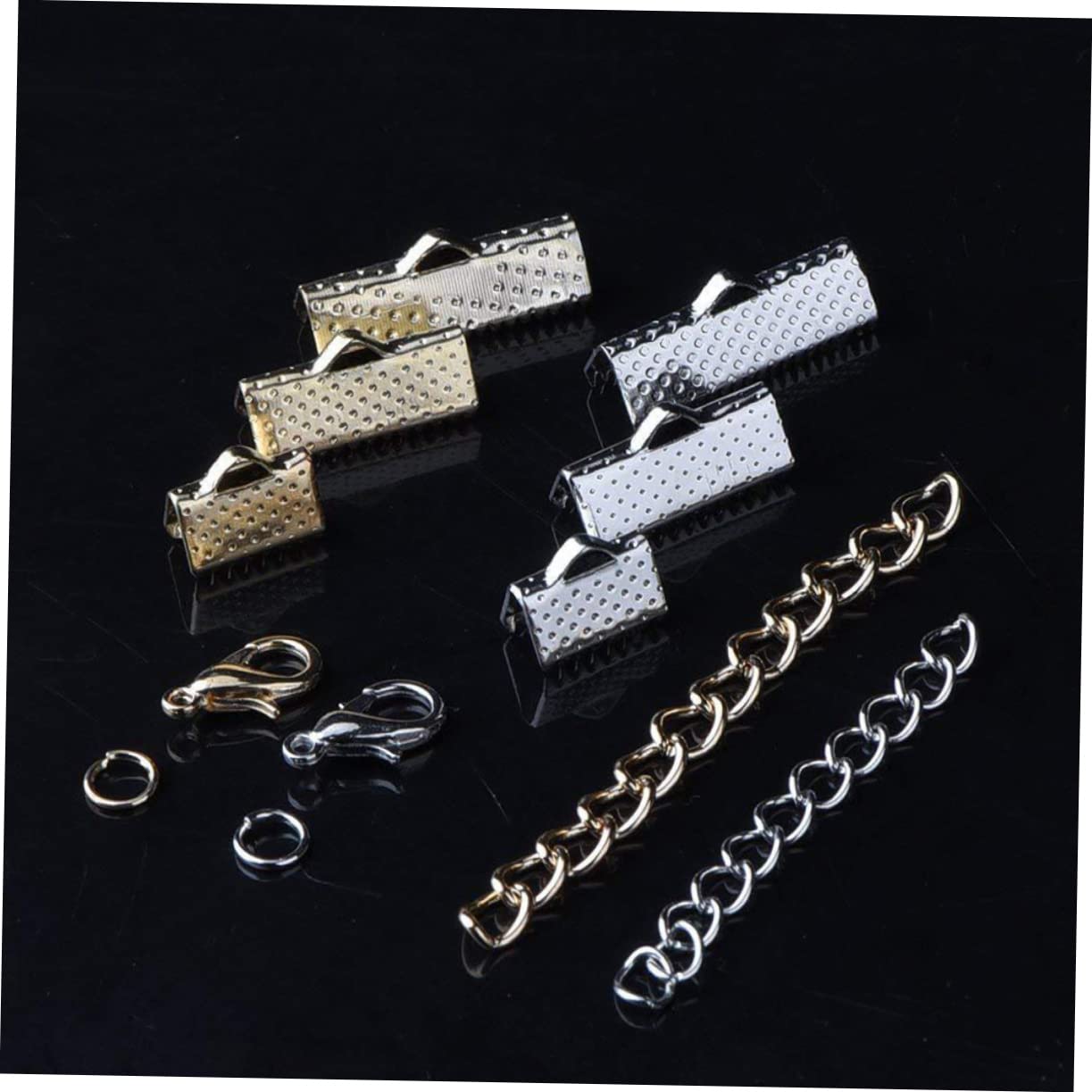 ULDIGI Jewelry Clasps and Closures 370pcs Fastener Clasps Extension Chain for DIY
