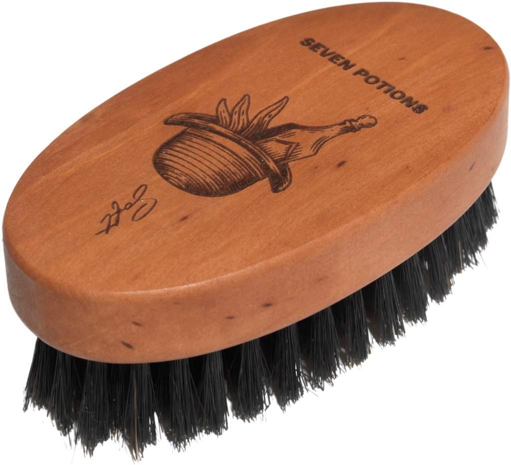 Boar Bristle Beard Brush For Men — Made of Pear Wood with Soft Second-Cut Boar Hair — Soft Bristles To Tame and Soften Your Facial Hair