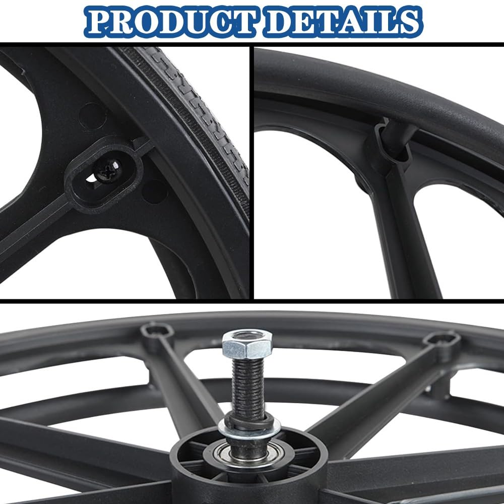 Ruedas Para Silla De Ruedas, Rueda Trasera Sólida De 24 Pulgadas, Repuesto Manual De Rueda Trasera Para Silla De Ruedas, Rodamiento: 12mm/1/2(24 * 1 3/8-2Pcs)