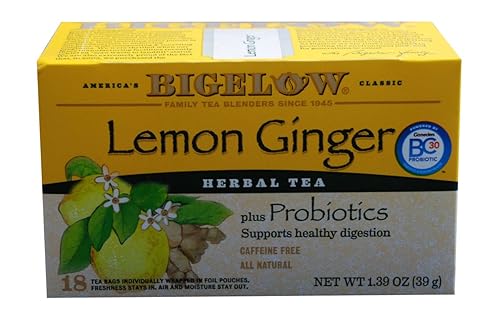 Miniatura 1 de Bigelow - Té de hierbas con probióticos de limón y jengibre (paquete de 4)