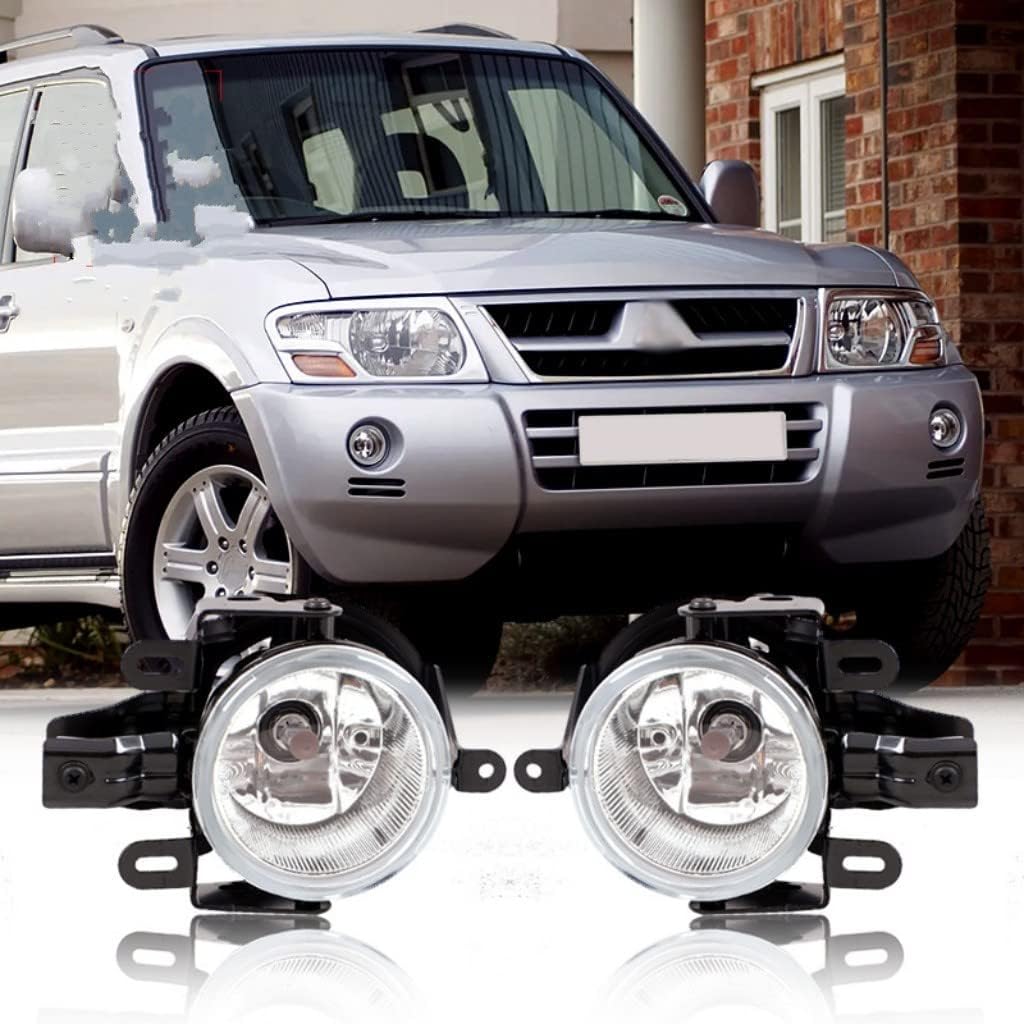 Auto-Tech Clear Halogen Fog Light w/ Switch Wire Bulb fog light Replacement For Mitsubishi Pajero 2004-2006