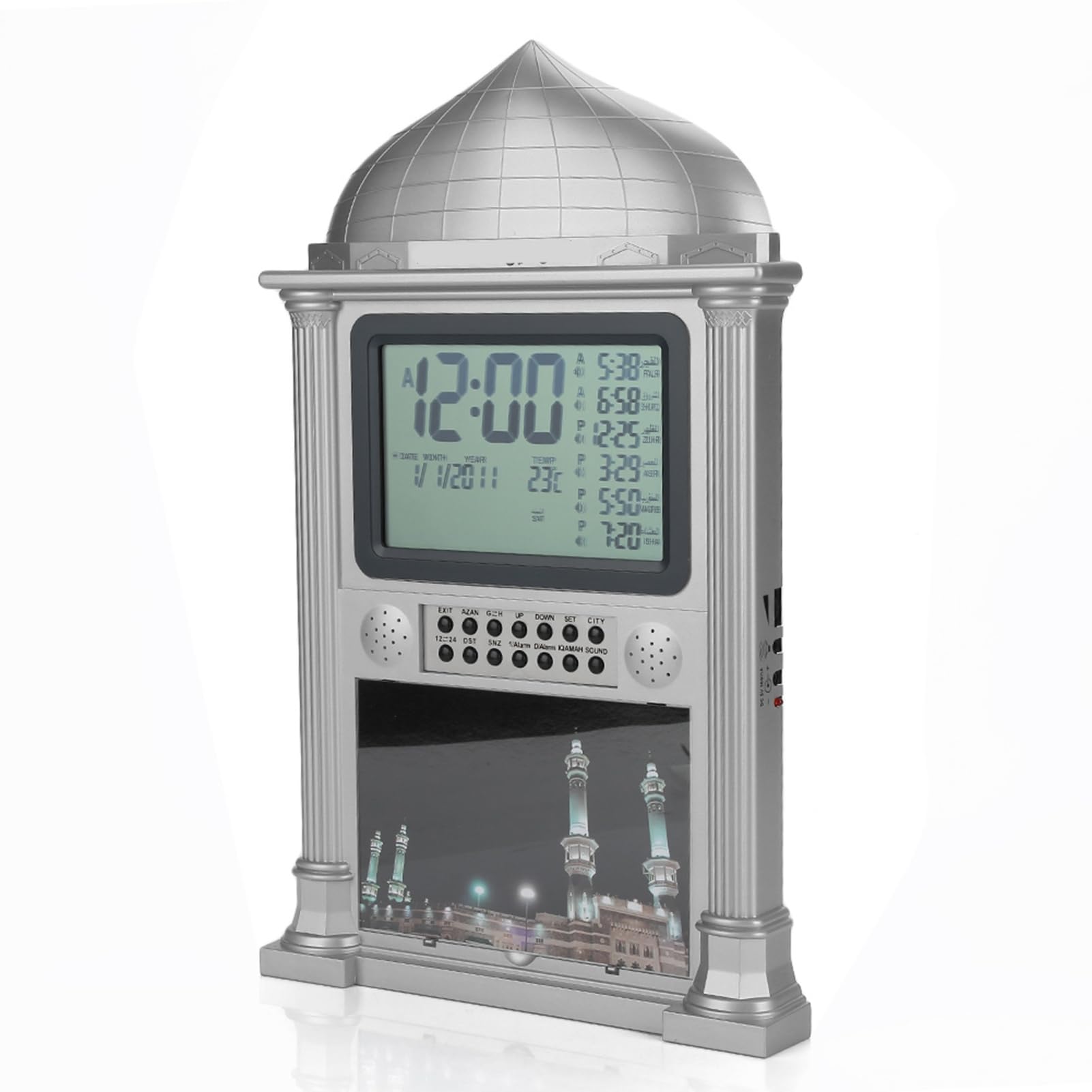 Horloge Plastique Réveil Numérique avec Écran LCD pour Prière Nimaz