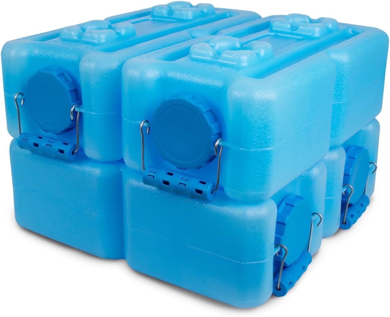WaterBrick International WaterBrick Water Storage Containers for Emergency Water Storage | 4-Pack of Stackable 3.5 Gallon Water Container Bricks | Food-Grade HDPE Plastic | BPA-Free | STD Blue