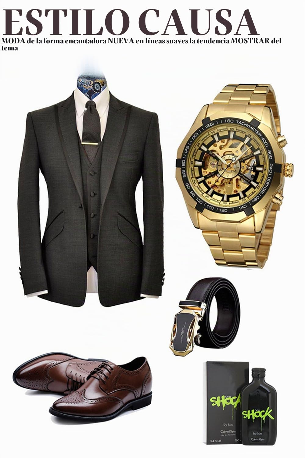 GuTe Reloj de pulsera mecánico automático, dial con diseño de X y mecanismo visible, color dorado y negro