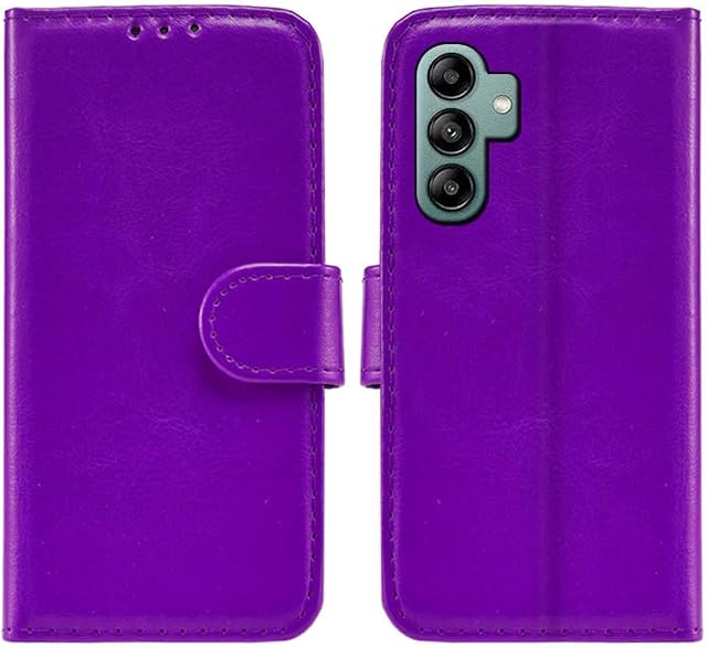 MAU Samsung Galaxy A04s Case, Black PU Leather Flip Wallet Phone Stand Case Cover Holster with 2 Slot Card Holder and Magnetic Closure for Samsung Galaxy A04s - Purple