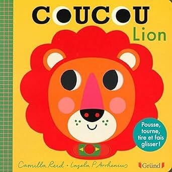 Marque Livre Animé Tout-Carton Interactif « Coucou, Lion ! » avec Tirettes