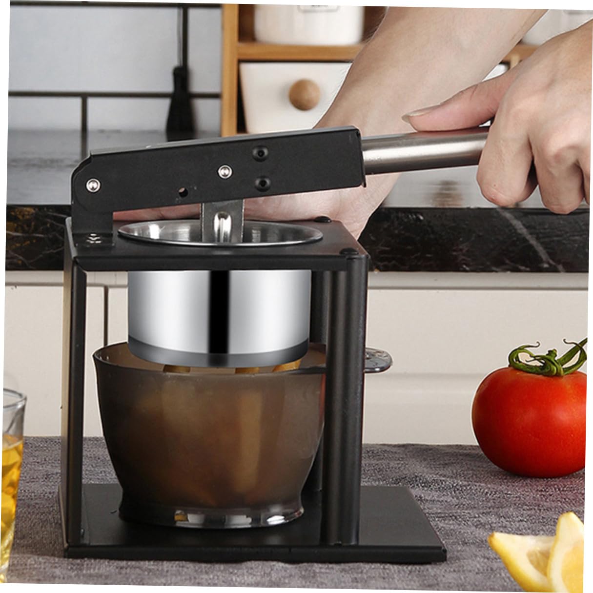 Veemoon Exprimidor Manual de Jugo de Naranja y Frutas, Prensa Compacta de Acero Inoxidable, Resistente y Multifuncional, para Uso Doméstico y Extracción de Zumos Frescos