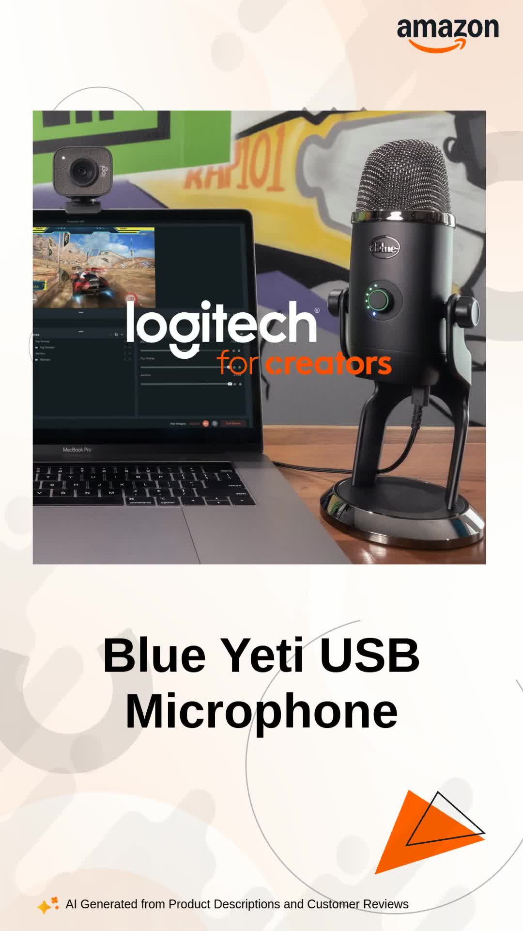 Blue Yeti USB Microphone for Recording, Streaming, Gaming