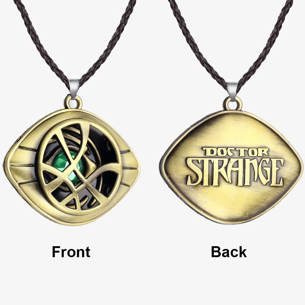 Doctor Strange Halskette Kinder, Doctor Strange Kette, Doctor Strange Ring, Eye of Agamotto Schmuck Cosplay Necklace, Doktor Magische Halskette, Anime Requisiten Geschenke für Fans