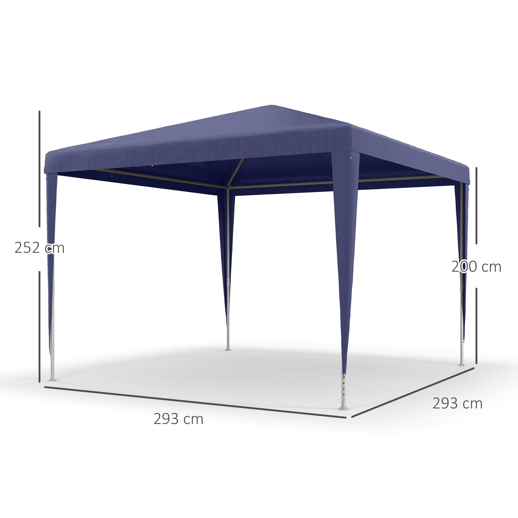 Outsunny Gazebo da Giardino 3x3 m Acciaio PE Protezione UV Blu Scuro