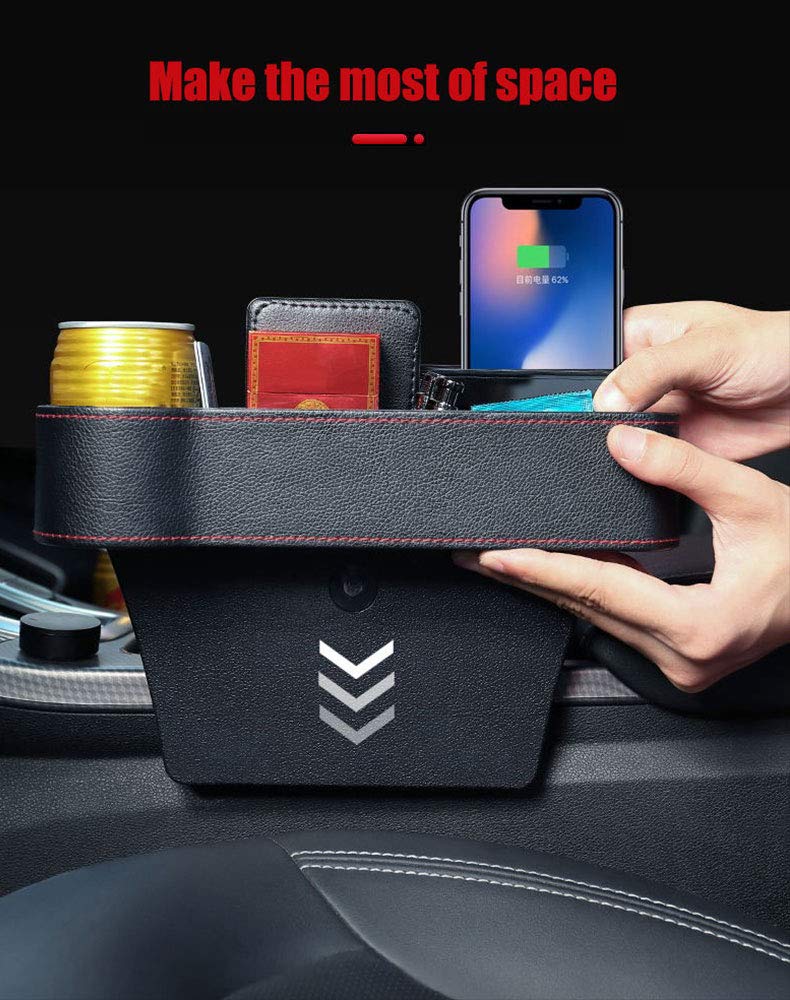 Lot De 2 Combleurs D'espace Pour Siège Auto - Tissu, Universel, Rangement Téléphone/cartes - Pour Voiture, SUV - 8