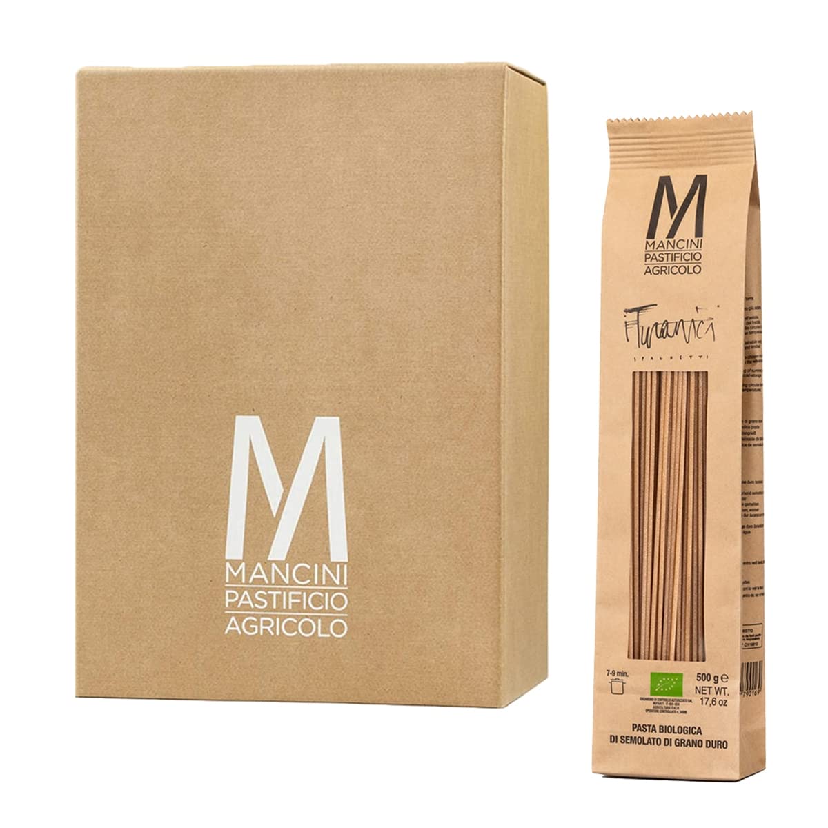 Mancini Pastificio Agricolo - Espaguetis Turanici Granos 500 gr - Caja de 12 Paquetes