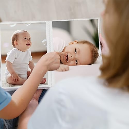 Miniatura 4 de Paquete de 12 mini álbumes de fotos de 4 x 6 pulgadas para fotos con insertos decorativos extraíbles, cubierta transparente flexible, álbum de