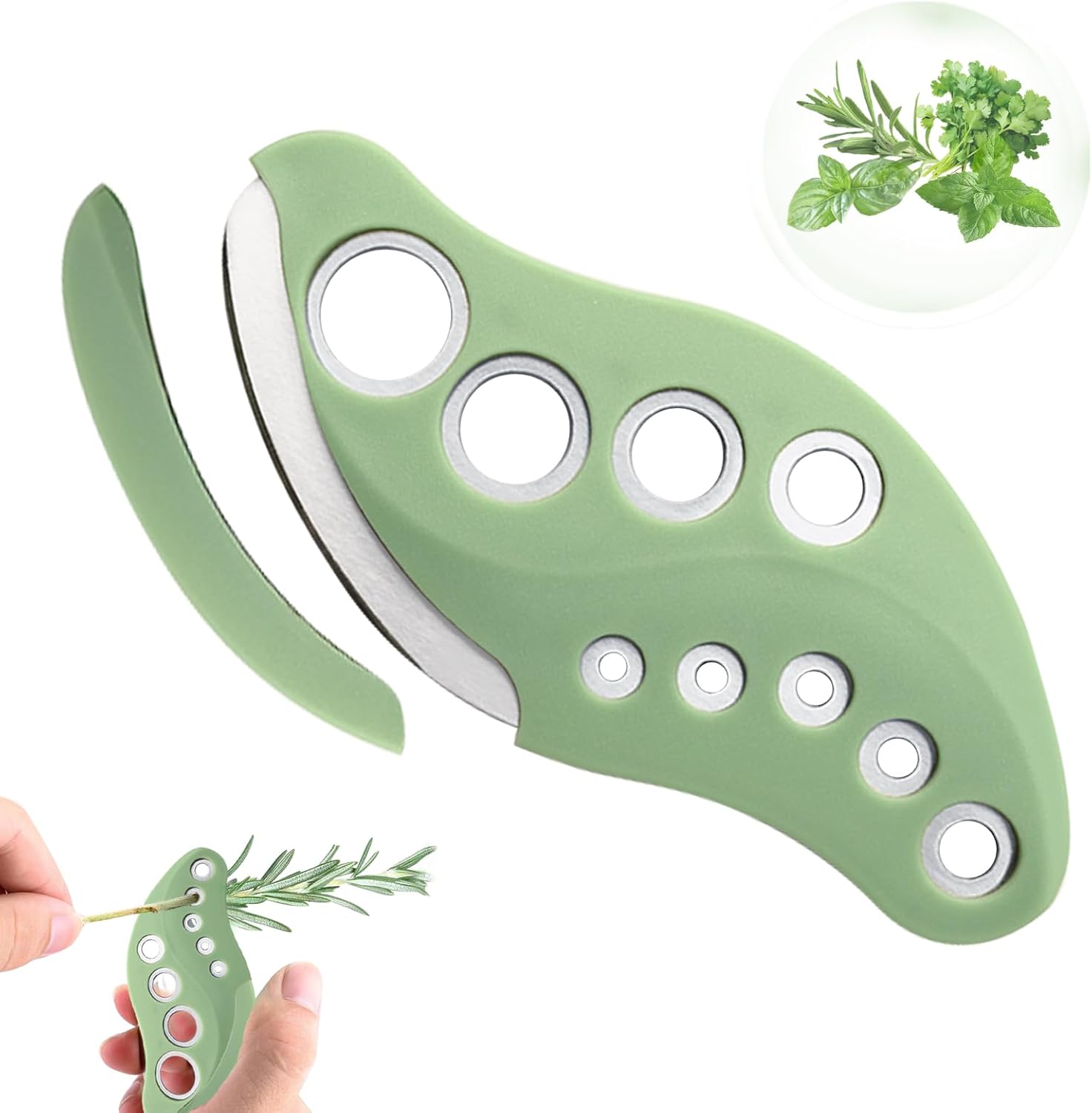 Herb Stripper Tool with Cutter – Stainless Steel, 9 Holes, Easy Clean Herb Stripper Tool with Cutter – Stainless Steel, 9 Holes, Easy Clean