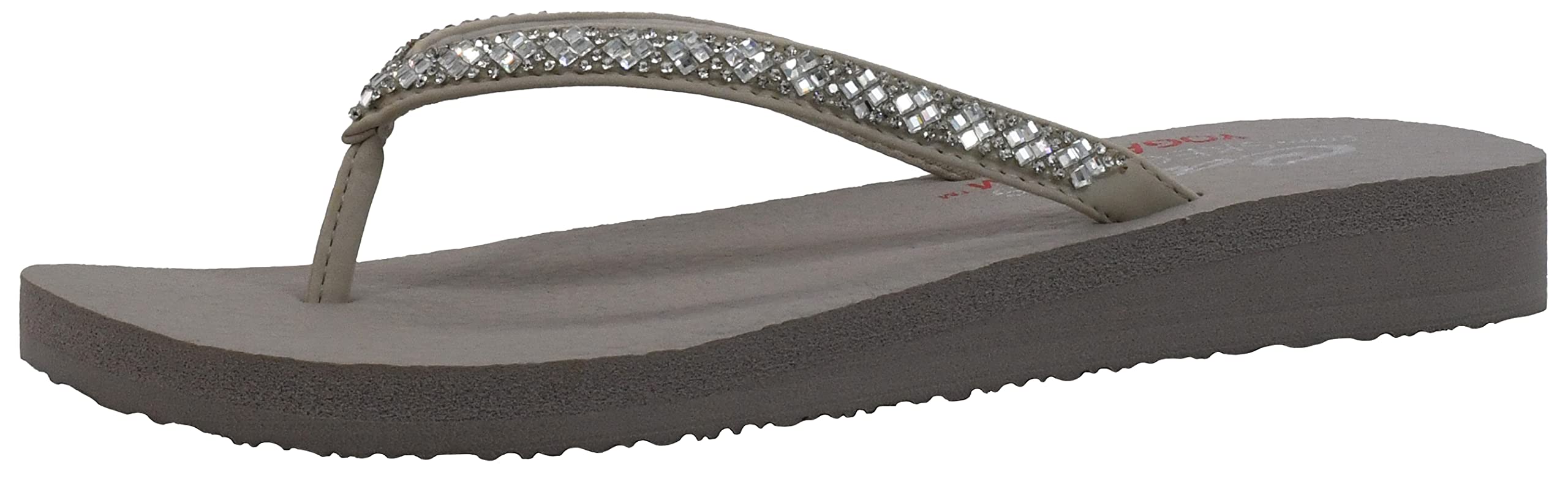 SkechersWomen's Meditation-Perfect 10-Square Rhinestone Embellished Thong Flip-Flop