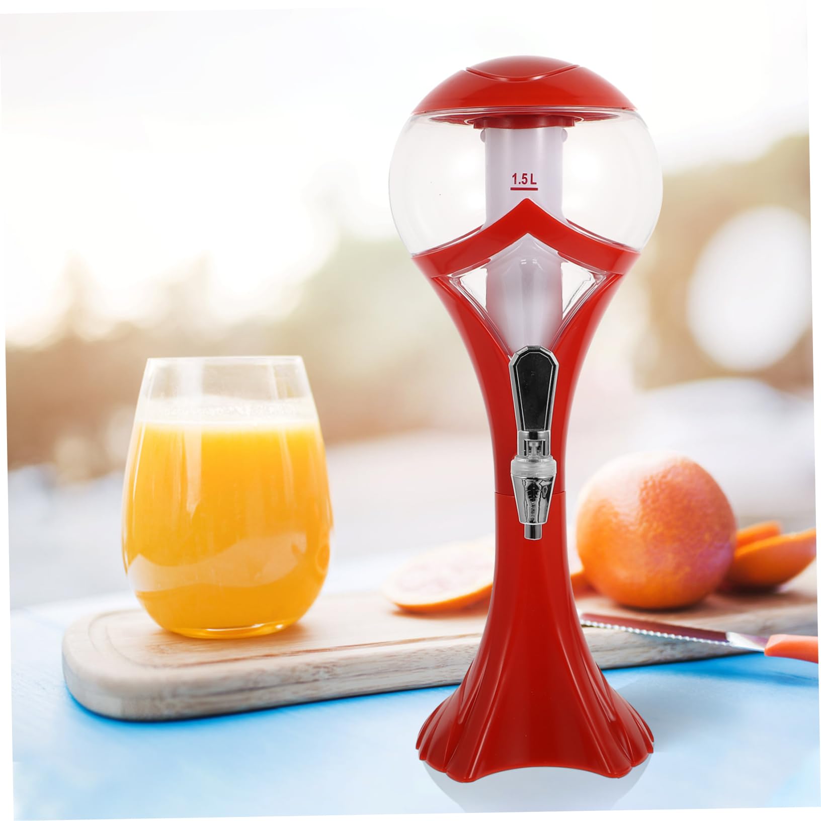 Dispensador de Bebida Luminoso de 1, 5 L en Plástico Rojo