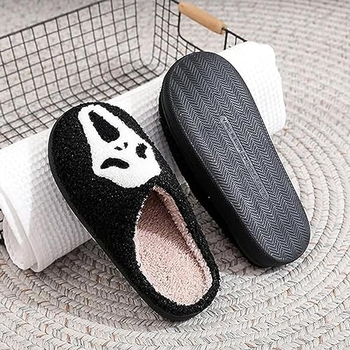 Scream Ghostface Slippers, Halloween Pumpkins Slippers Soft Plush Spooky Slides For Women Men3