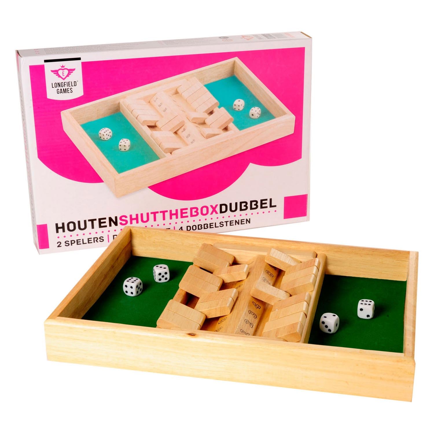 WE Gaes Shut The Box – Juego de adera 12 fichas abatibles con tablero