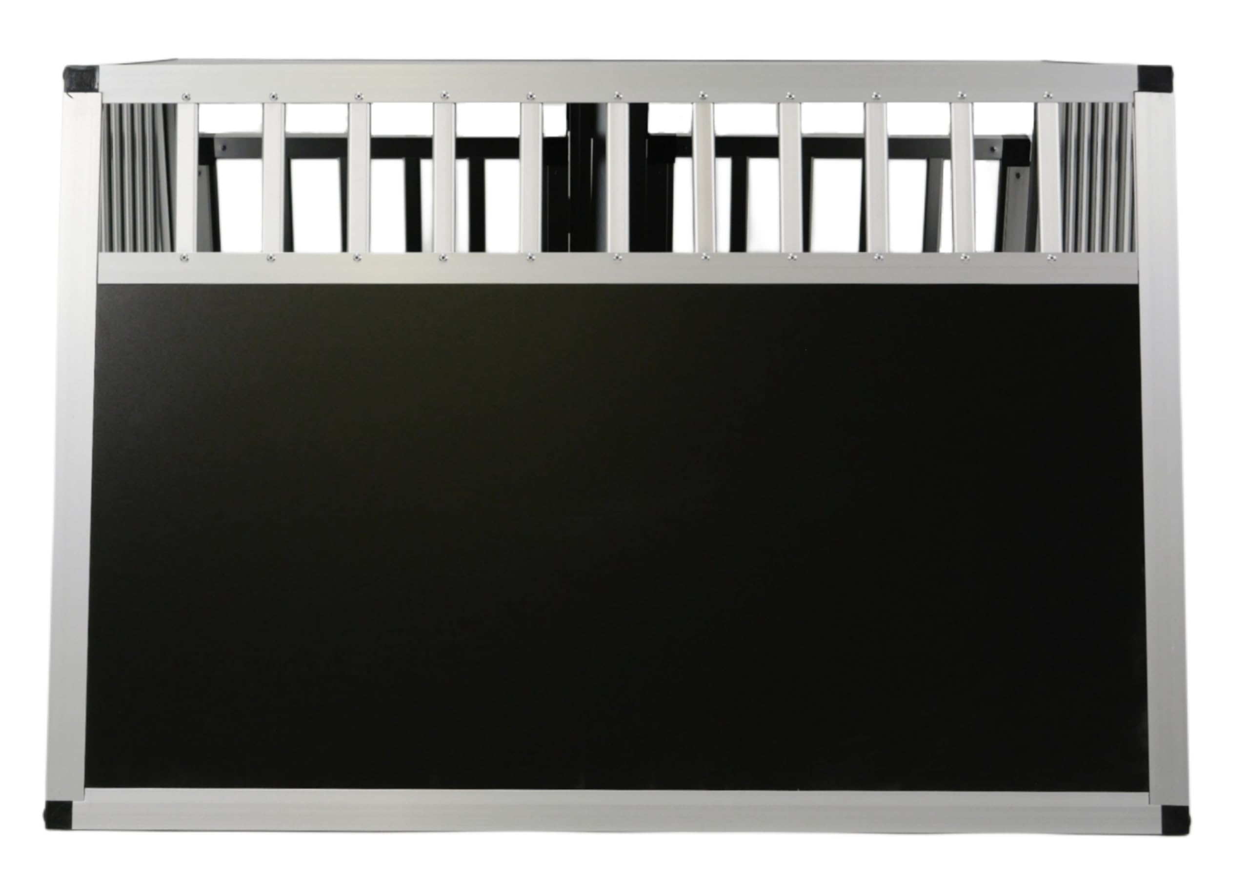 DOGHEAD Hundetransportbox Ecoline, Double 95x85x63 cm DG, Schwarz, Aluminium, Beidseitig Abgeschrägt 75°, 2 Trennwände, Nicht für Kombis geeignet