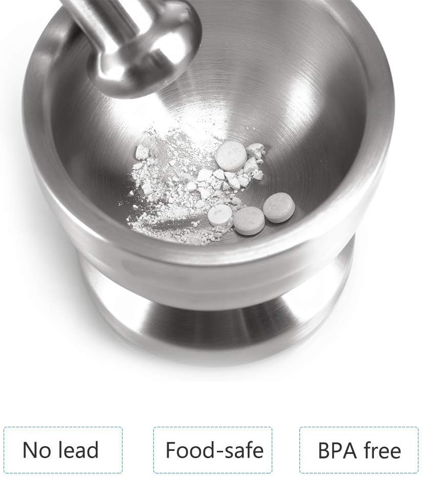 Pestle and Mortar Stainless Steel Spice Grinder with Herbs Spice Grinder Bowl