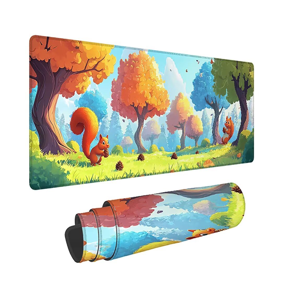 Podkładka pod mysz do gier XXL - 1400x600x3mm - zwierzęta duża antypoślizgowa podkładka na klawiaturę biurową z przeszytymi krawędziami, krajobrazowa duża podkładka pod mysz do gier do biura i domu