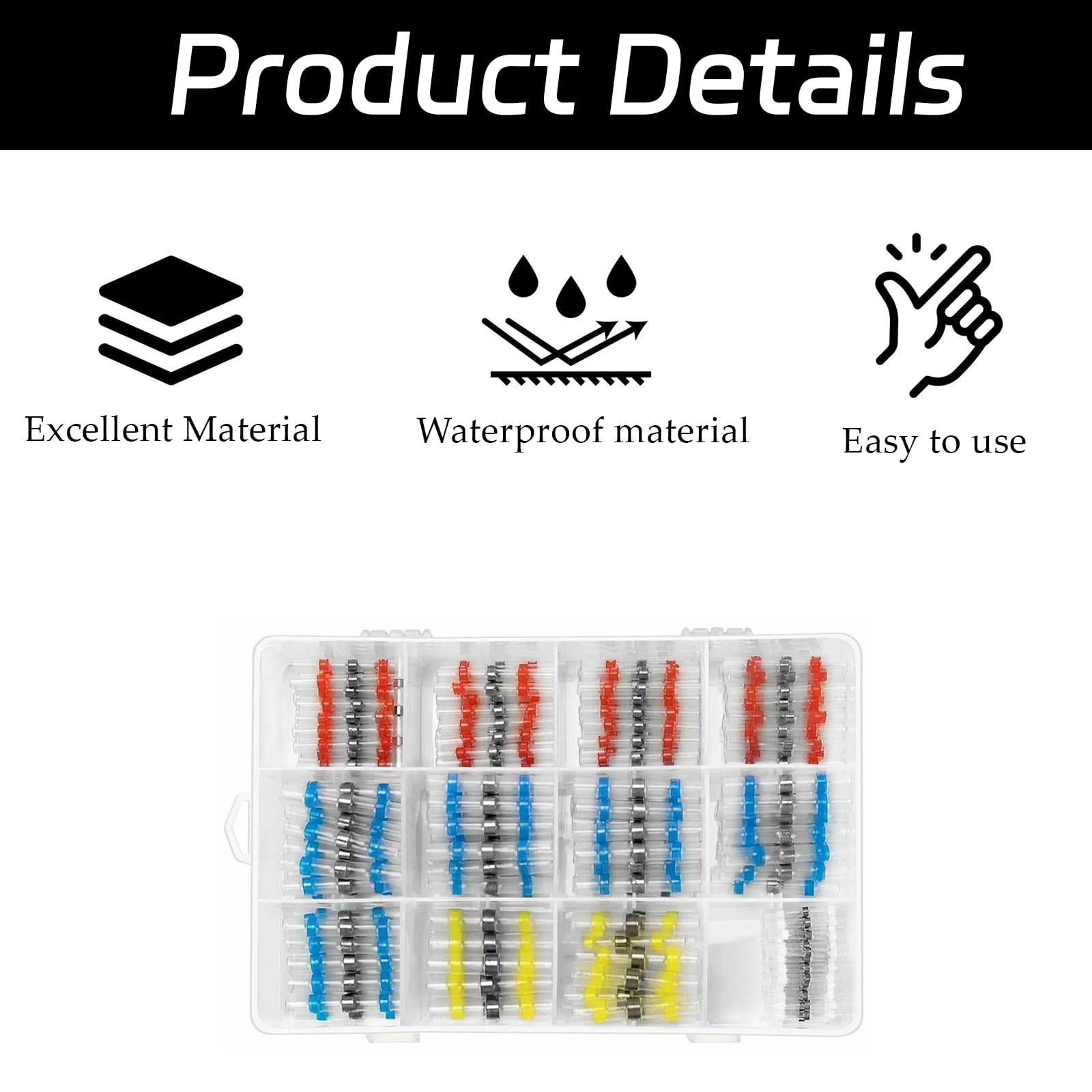 300Pcs Wire connectors, Heat Shrink Connectors, Wire connectors, Heat Shrink Solder Sleeves, Solder Connector Heat Shrink - Image 3