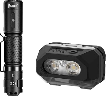 WUBEN C3 Flashlight 1200 High Lumens Rechargeable Bundle H4 LED Headlamp Rechargeable, 800 Lumens Super Bright