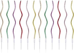 aninako 12 Pcs Birthday Candles Cake Candles Ribbed Luxury Anniversary