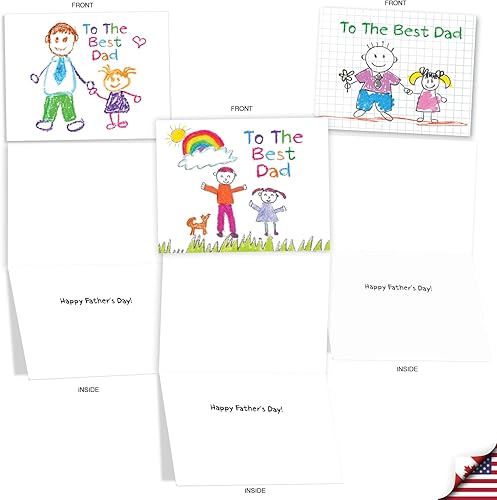 Miniatura 3 de The Best Card Company Juego de 20 tarjetas de notas para el Día del Padre, 4 x 5.12 pulgadas para papá, papá, papá, padrastros (10 diseños, 2 de