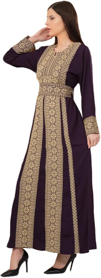 Womens Embroidered Abaya Dress Modest Islamic Thobe for Eid, Weddings & Special Occasions
