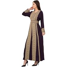 Womens Embroidered Abaya Dress Modest Islamic Thobe for Eid, Weddings & Special Occasions