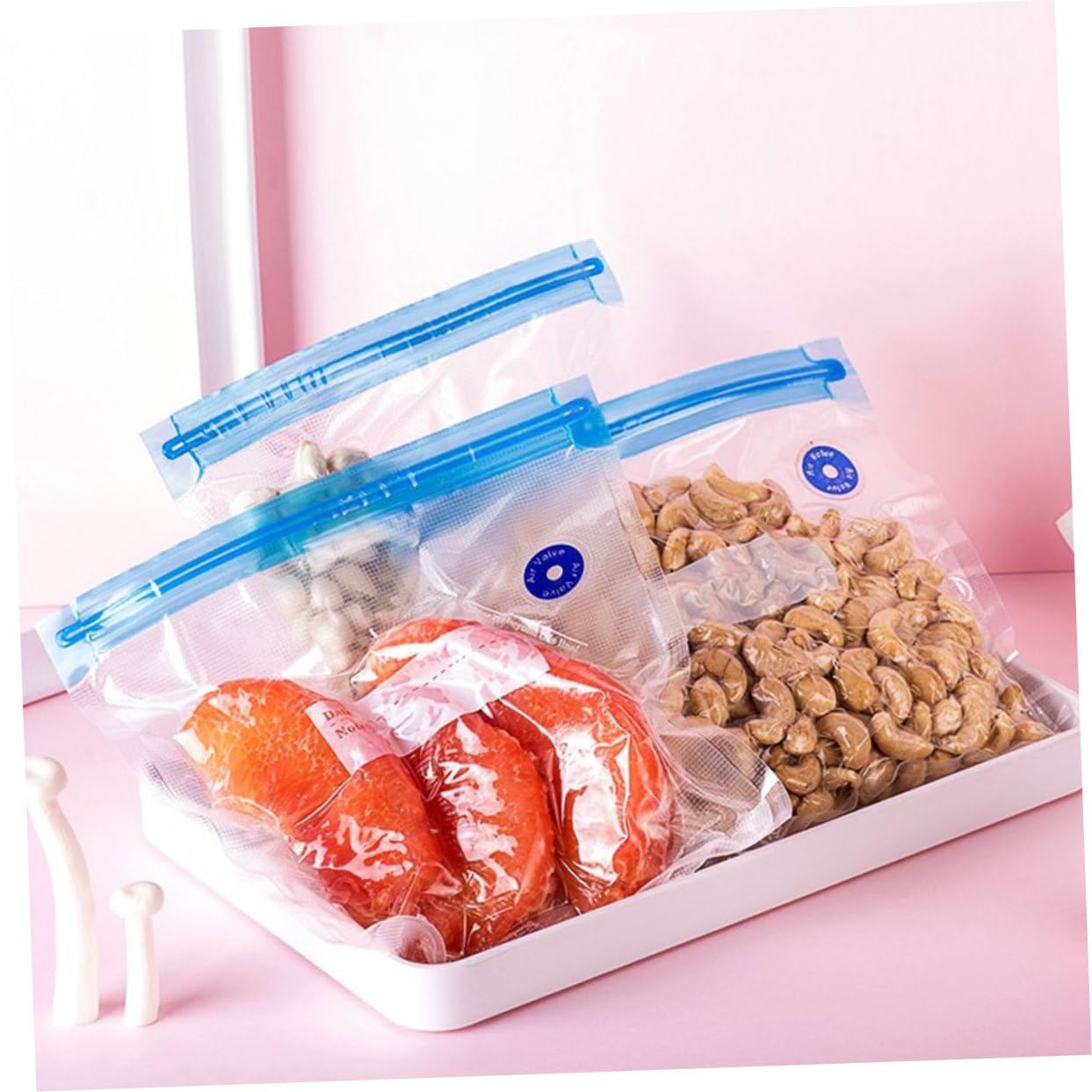 Levemolo Vacuum Food Seal Bags Set 15pcs Reusable Storage Bags for Meat Pet Food Fresh Keeping