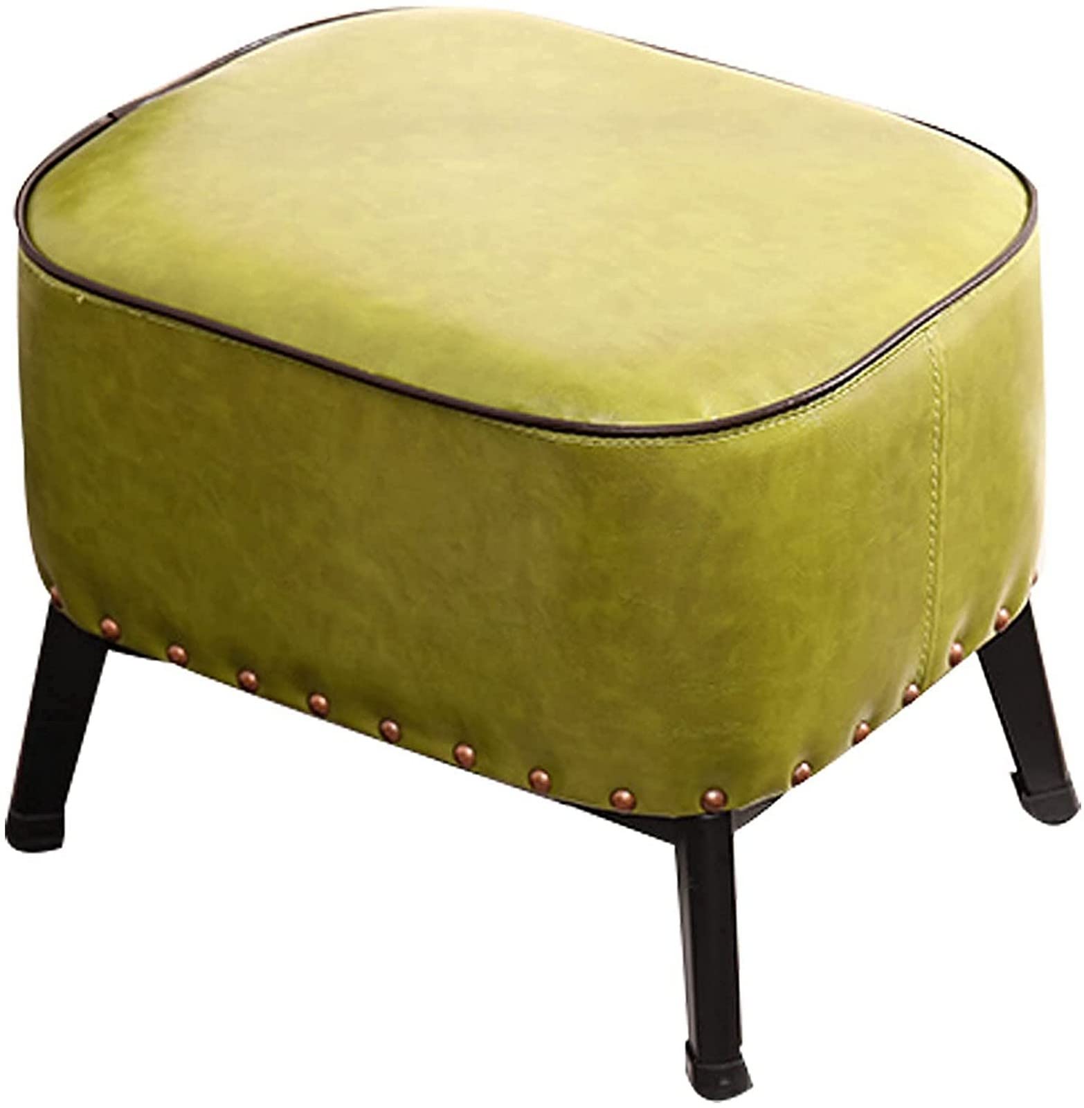 Repose-pieds cube vert et métal noir pour créer un coin lecture cosy dans votre salon