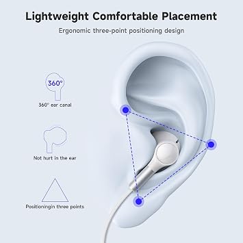 USB C Headphones for iPhone 17 16 15 Pro Max Plus Air iPad Pro Wired In-Ear Headphones Earphones With Mic Volume Control Wired USB-C Earbuds for Pixel 9 8 7, Samsung Galaxy S25 S24 USB Type C Earphone