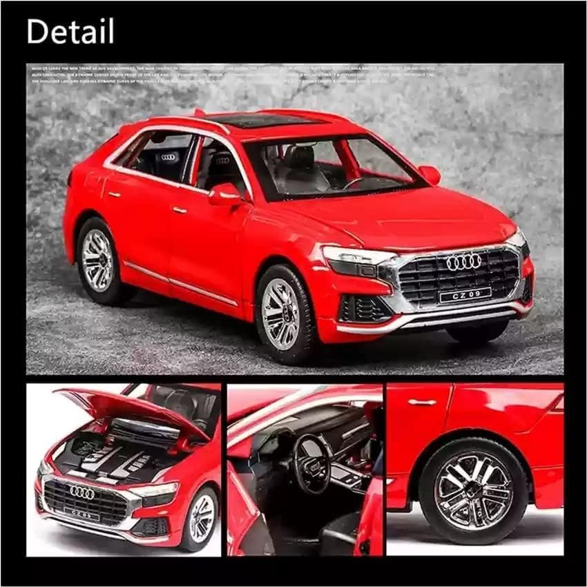 Image of Invite 1:32 Diecast Audi Q8 Alloy Metal Car Scale Model Pullback with Sound Light Mini Auto Toy car for Kids Best Gifts Toys for Kids Boys(1:32 Audi Q8 -Black)