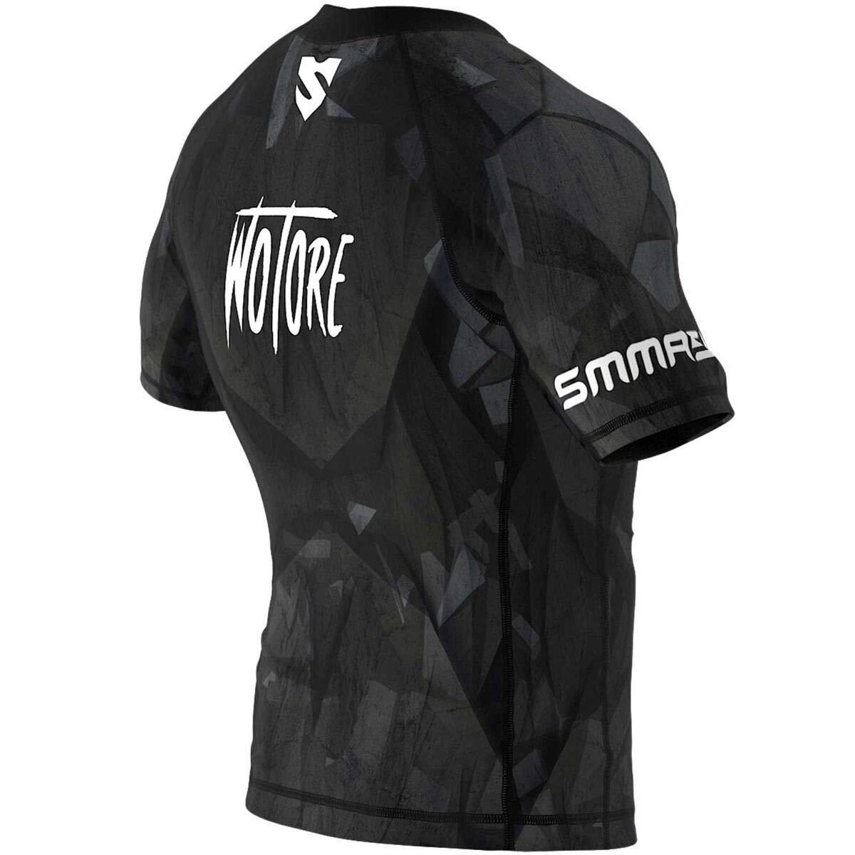 SMMASH Rashguard - Camiseta de Manga Corta para Hombre, Talla M, UFC Correr, Boxeo, MMA RDX Kickboxing Krav Maga Transpirable Resistente