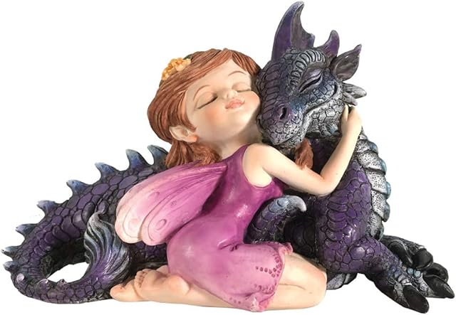 Nemesis Now U5072R0 Companion Cuddle Fairy and Purple Dragon Hugging Figurine, Polyresin, One Size