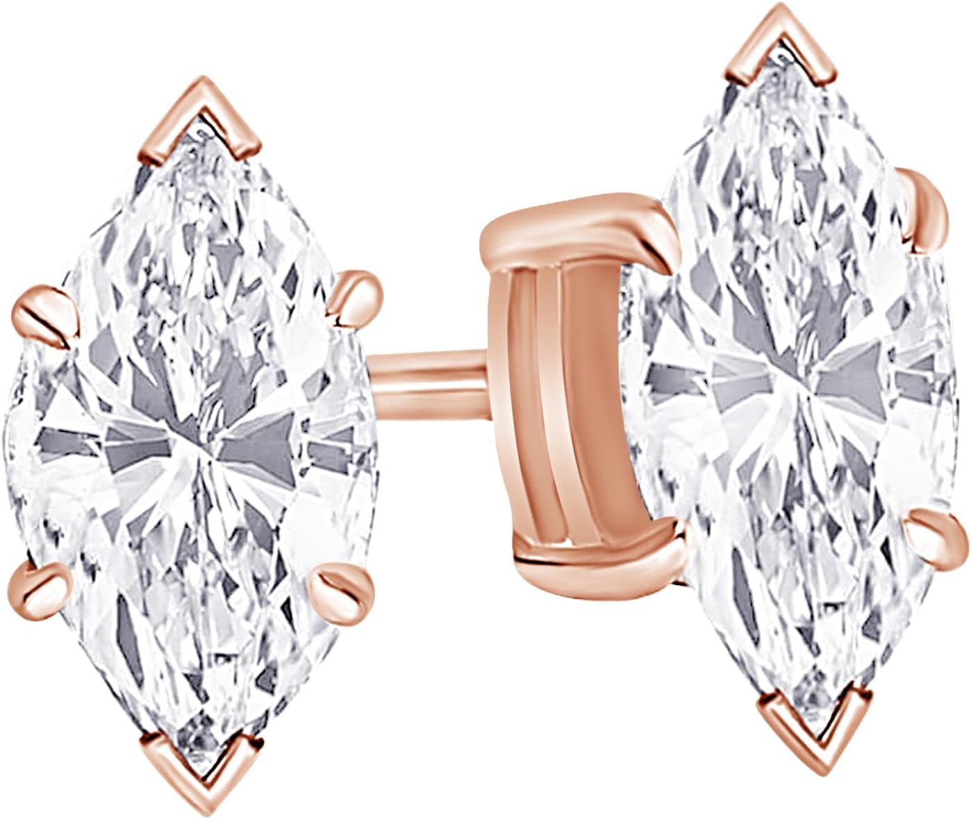 Houston Diamond District IGI Certified LAB GROWN Diamond Stud Earrings for women 4 Prong Push Back (E/F Color VS2/SI1 CLARITY)