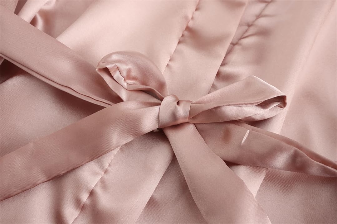 Yeuyyben Accappatoio da sposa in oro rosa in raso kimono da donna abito da sposa sorella madre della sposa sposo damigella d'onore abiti