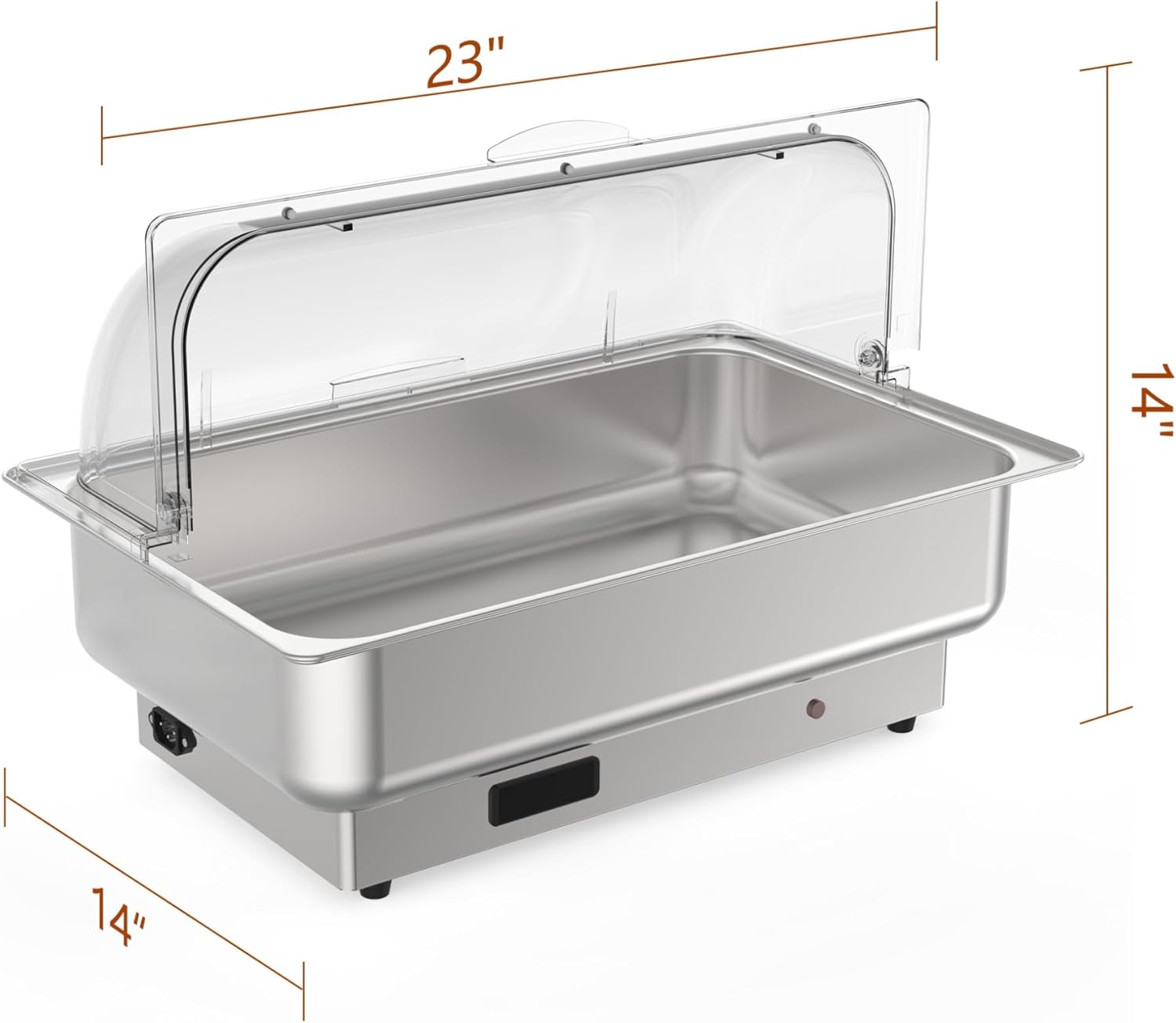 Takywep 2 Pack Rectangular Chafing Dish Electric Buffet Set,2 x 4.5QT Half-Size Stainless Steel Food Servers and Warmers with Temperature Control for Catering, Wedding and Parties