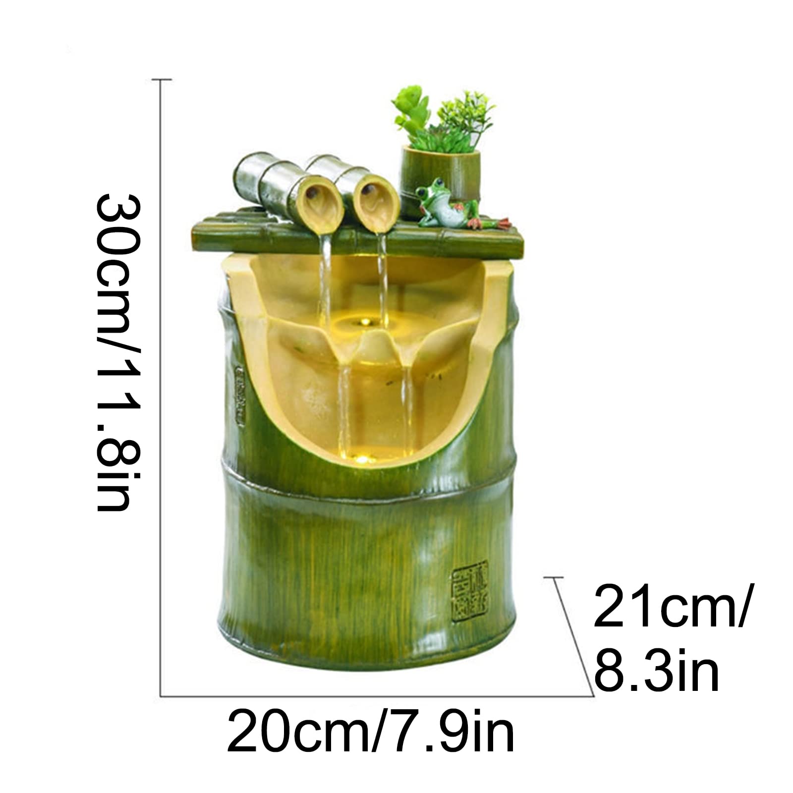 OTQEFTN Bamboo Fountain Kit with Pump, Tube - Complete Corded Electric Kit for Indoor/Outdoor Use Quiet One Pump